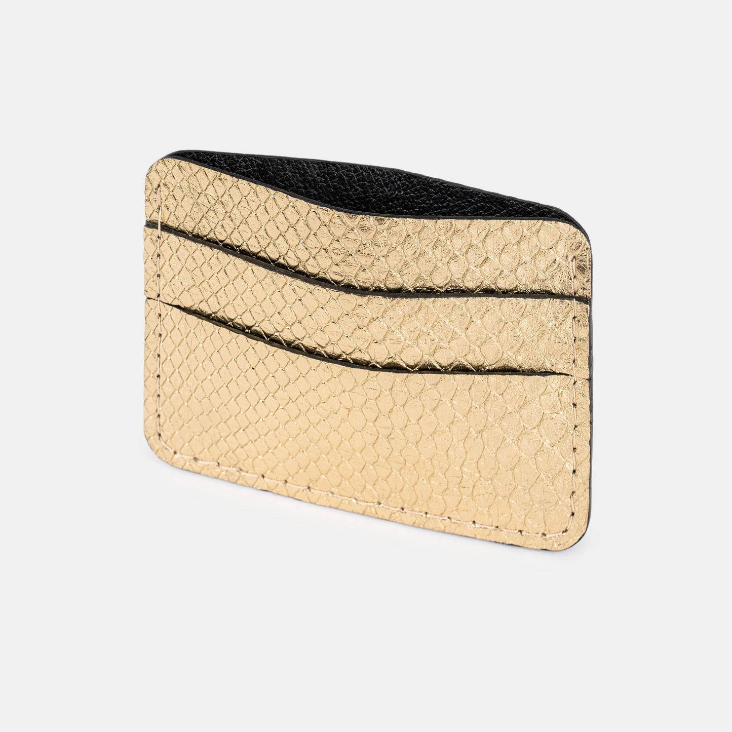 Gold Python Leather Cardholder with Small Scales