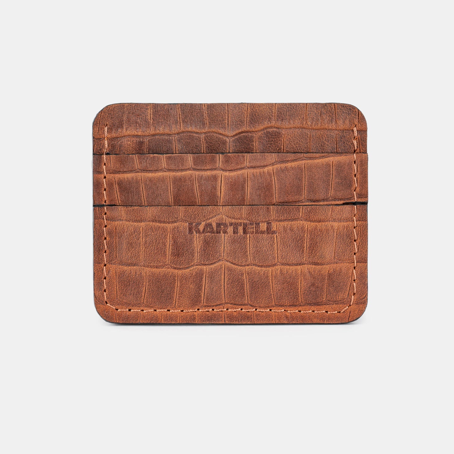 Ginger Crocodile-Embossed Calf Leather Cardholder