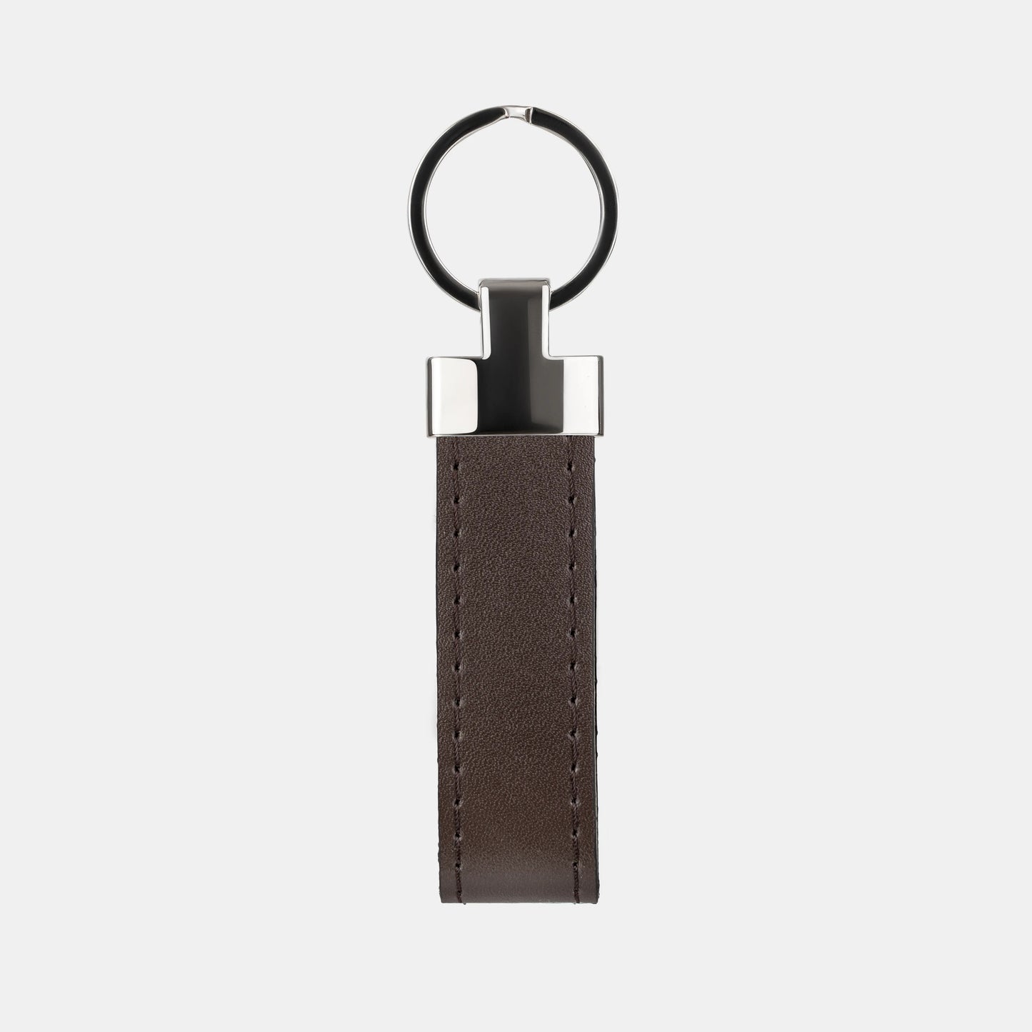 Dark Brown Calf Leather Keychain