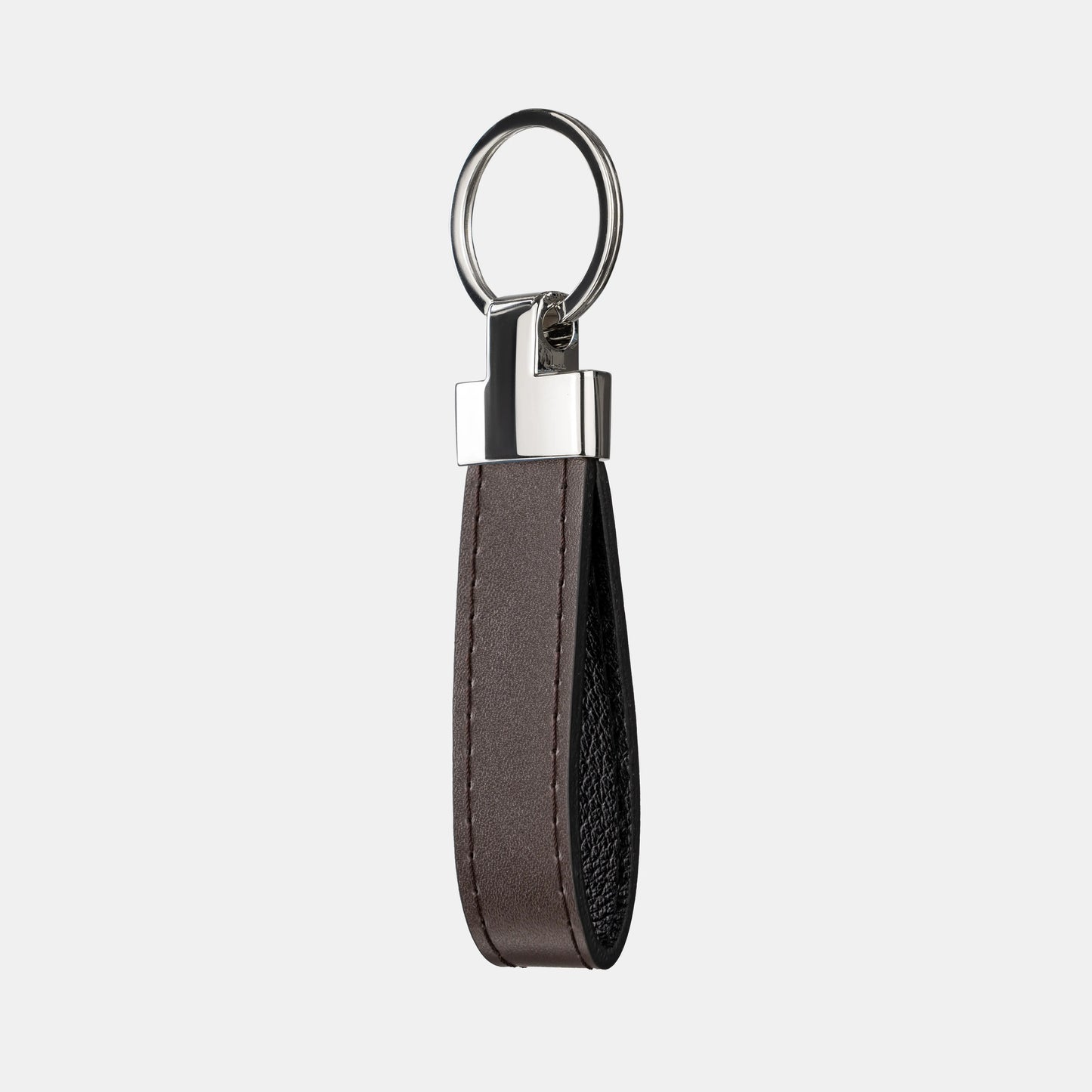 Dark Brown Calf Leather Keychain