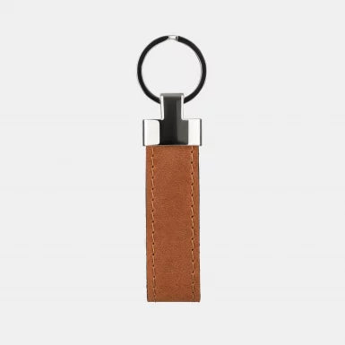 Ginger Calf Crazy Horse Leather Keychain