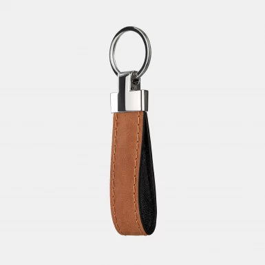 Ginger Calf Crazy Horse Leather Keychain