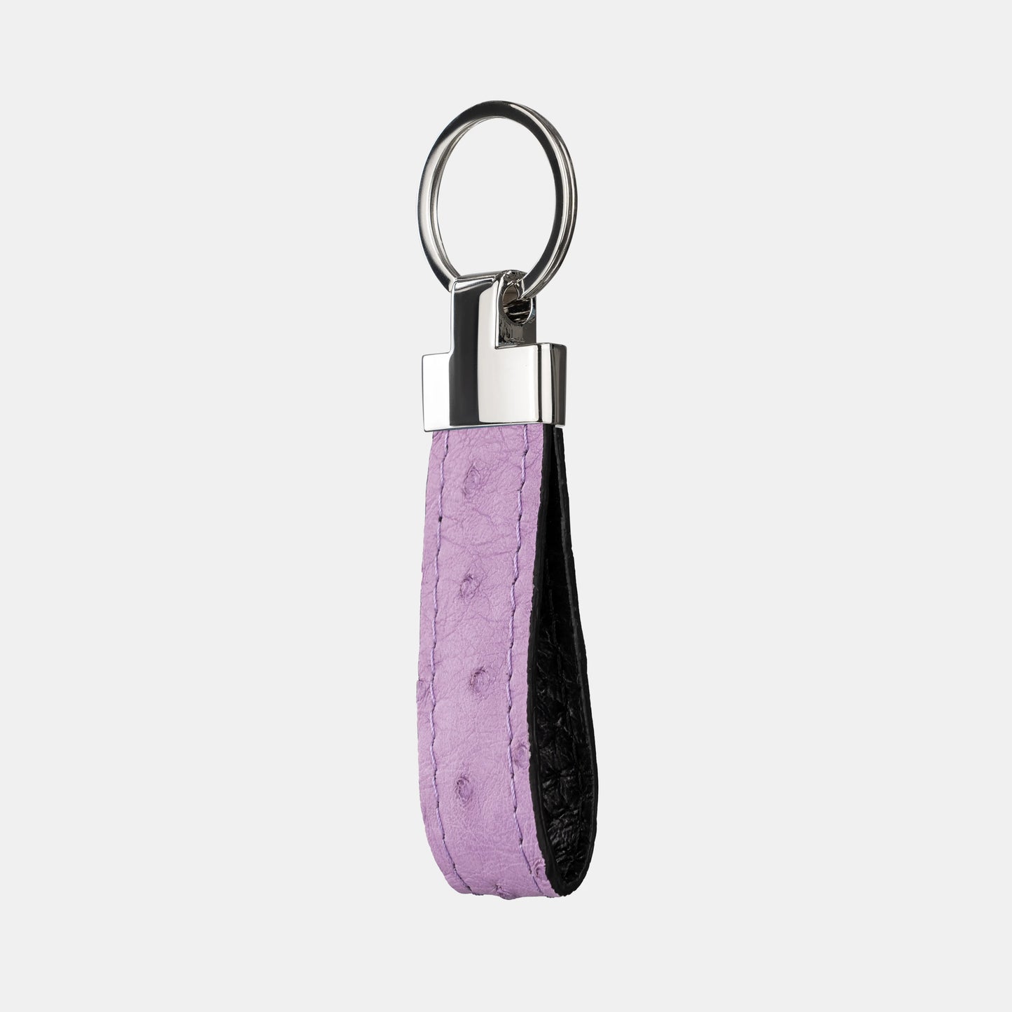 Violet Ostrich Leather Keychain