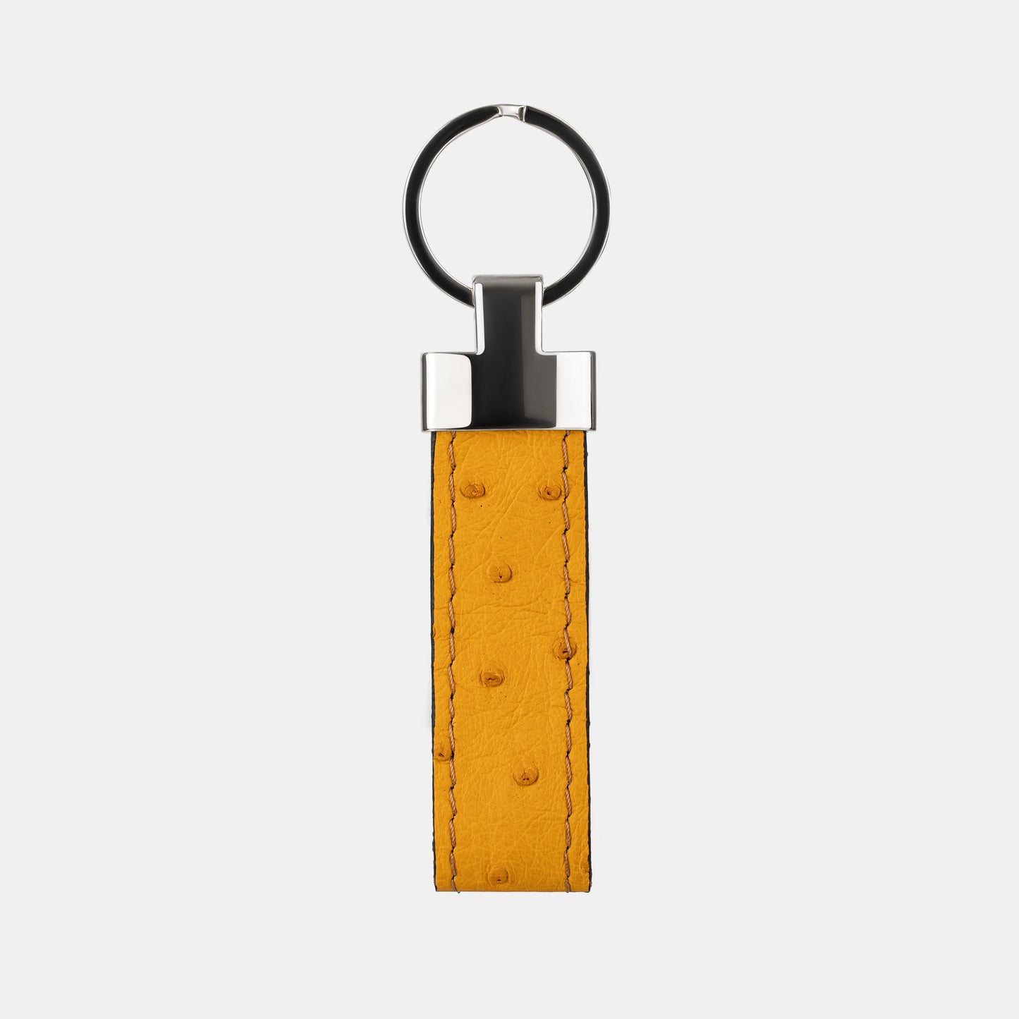 Orange Ostrich Leather Keychain