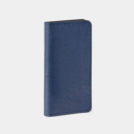 Navy Blue Smooth Ostrich Leather Wallet