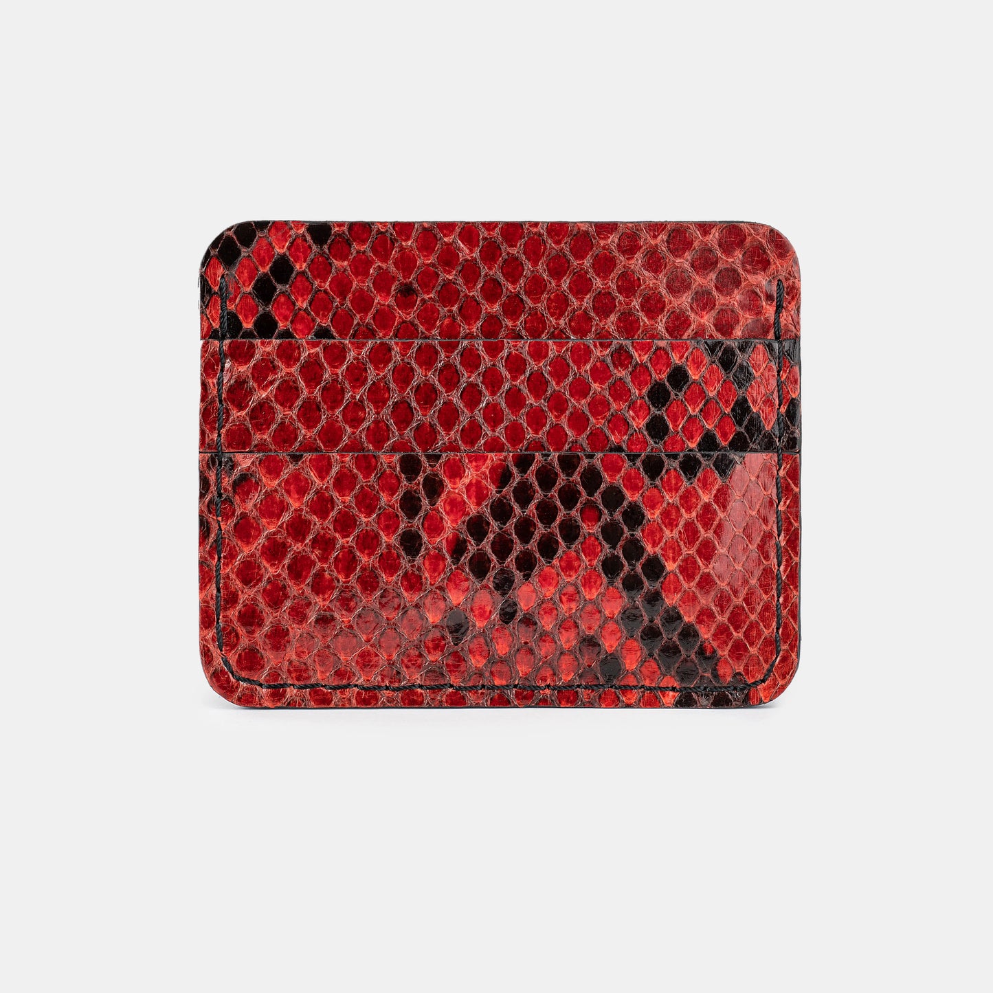 Red Python Leather Cardholder with Small Scales