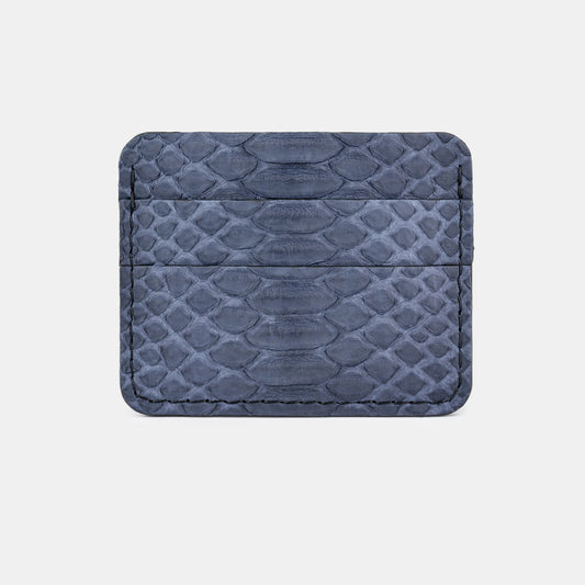 Navy Blue Python Leather Cardholder