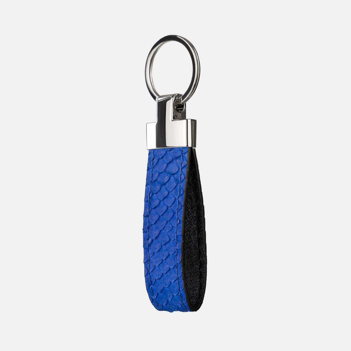 Blue Python Leather Keychain