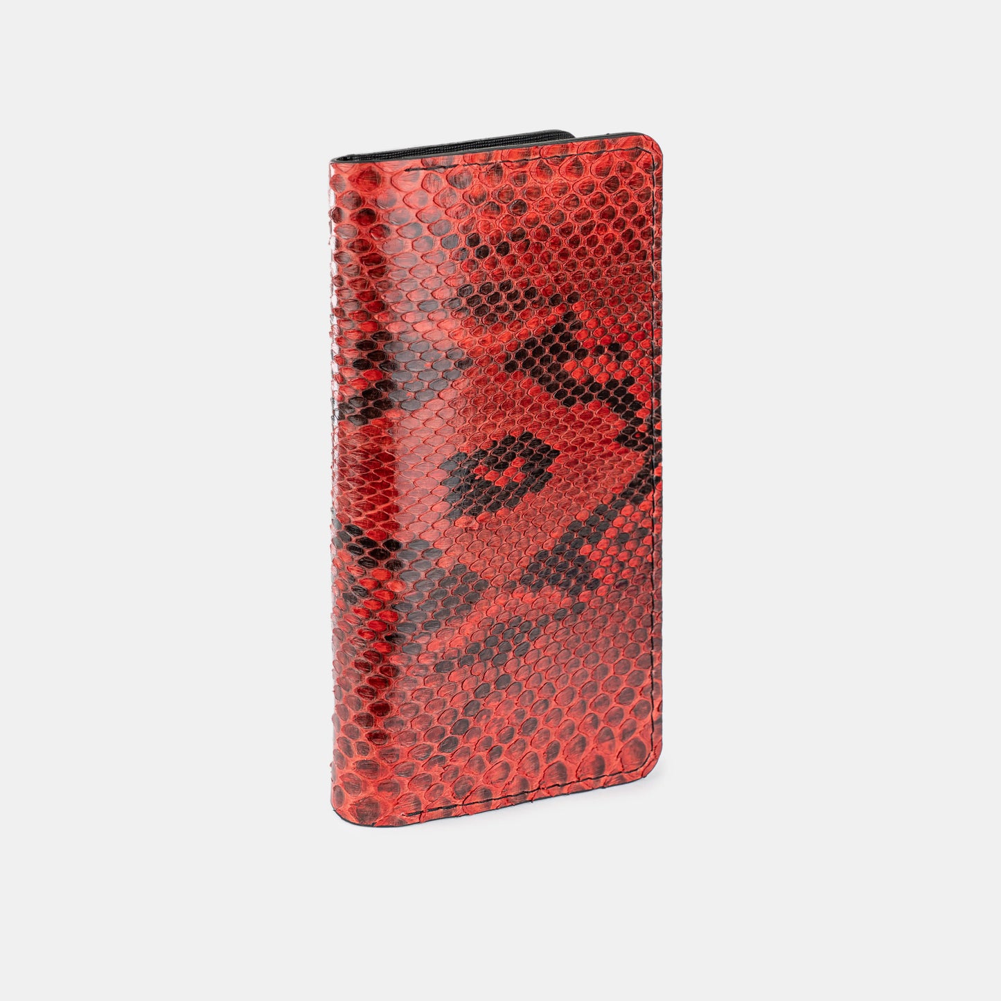 Red Python Leather Wallet with Small Scales