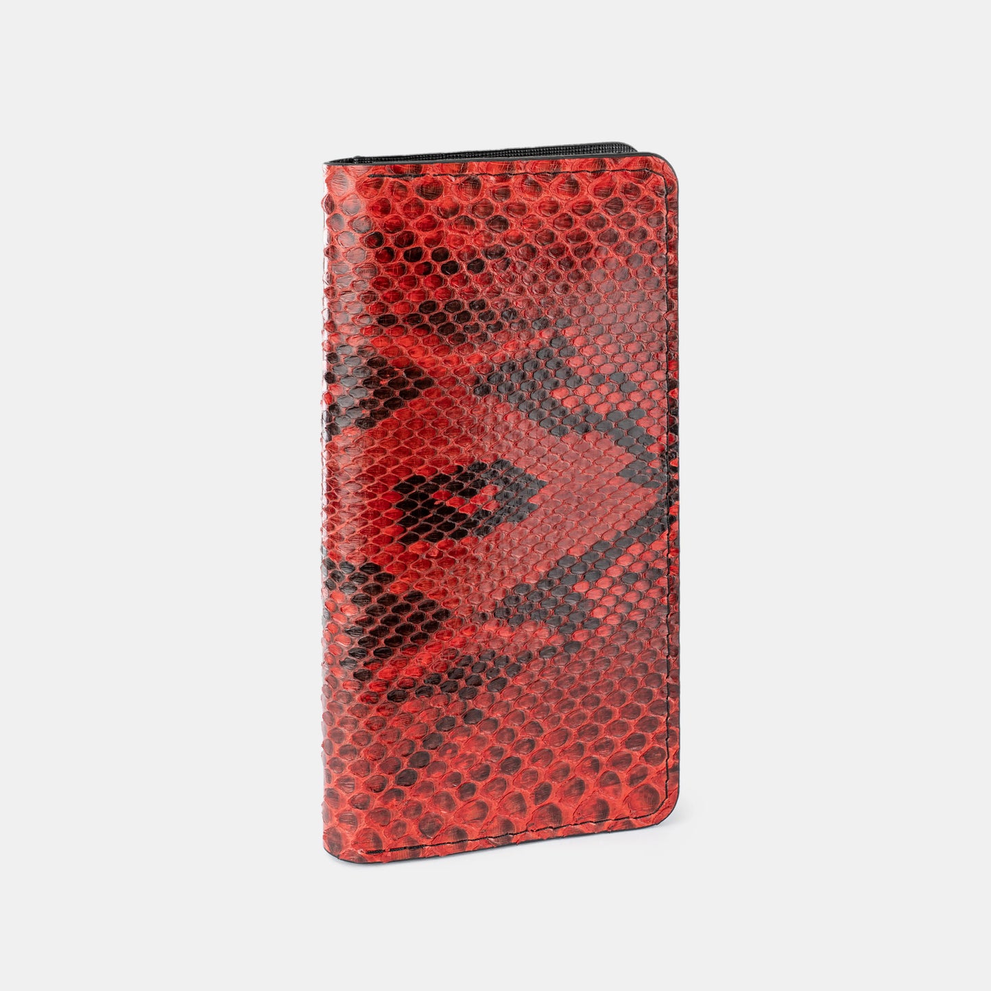 Red Python Leather Wallet with Small Scales