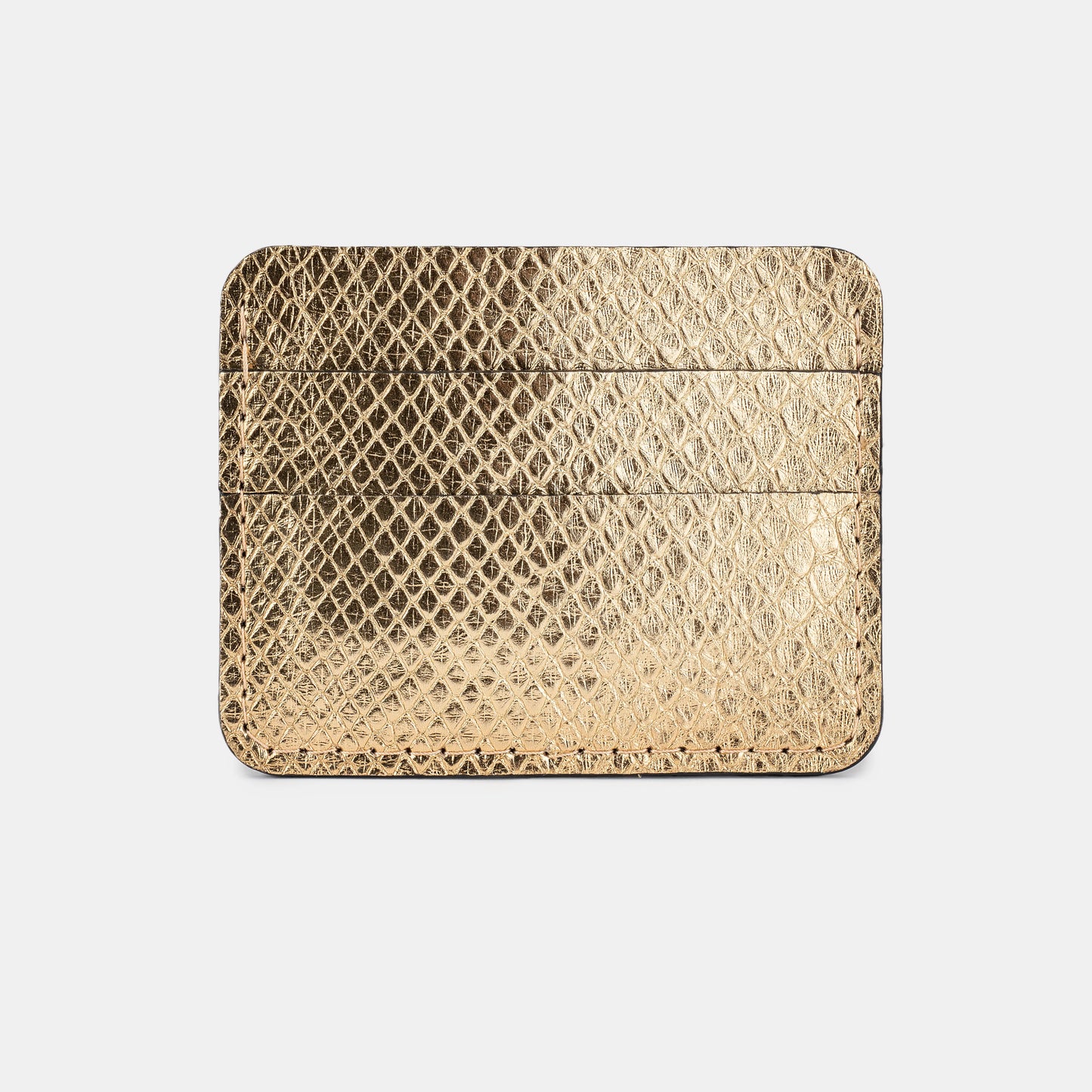 Gold Python Leather Cardholder with Small Scales