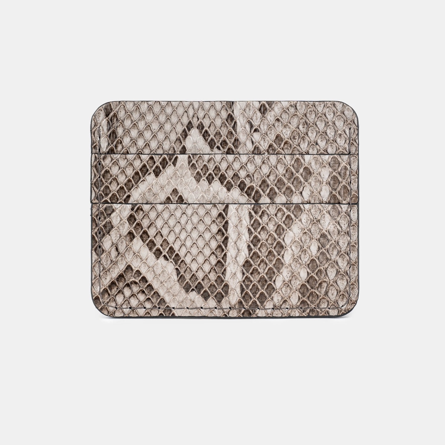 Grey  Python Leather Cardholder with Small Scales