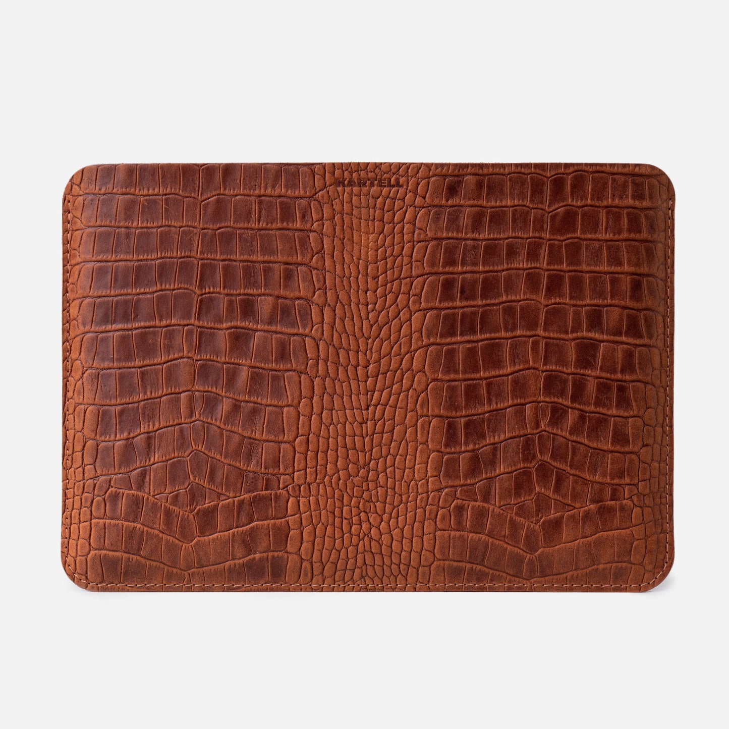 Ginger Crocodile-Embossed Calf Leather Open MacBook 14 Pro Case