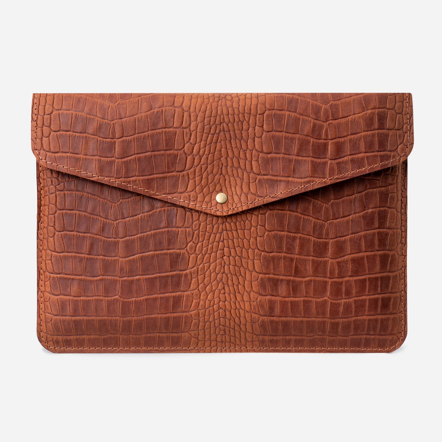 Ginger Crocodile-Embossed Calf Leather MacBook Air 13 (2020) Case