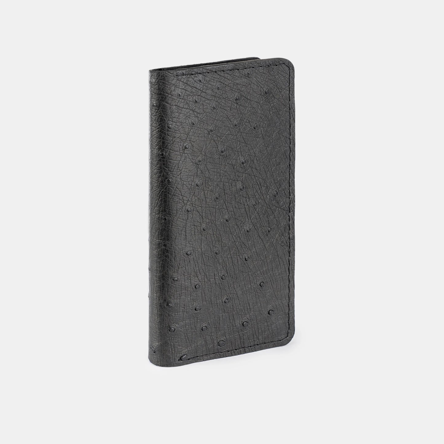 Black Ostrich Leather Wallet