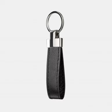 Black Calf Leather Keychain