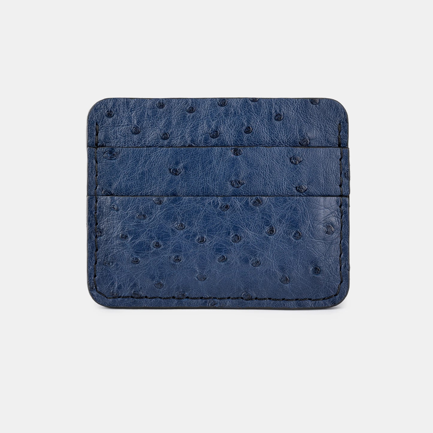 Navy Blue Ostrich Leather Cardholder