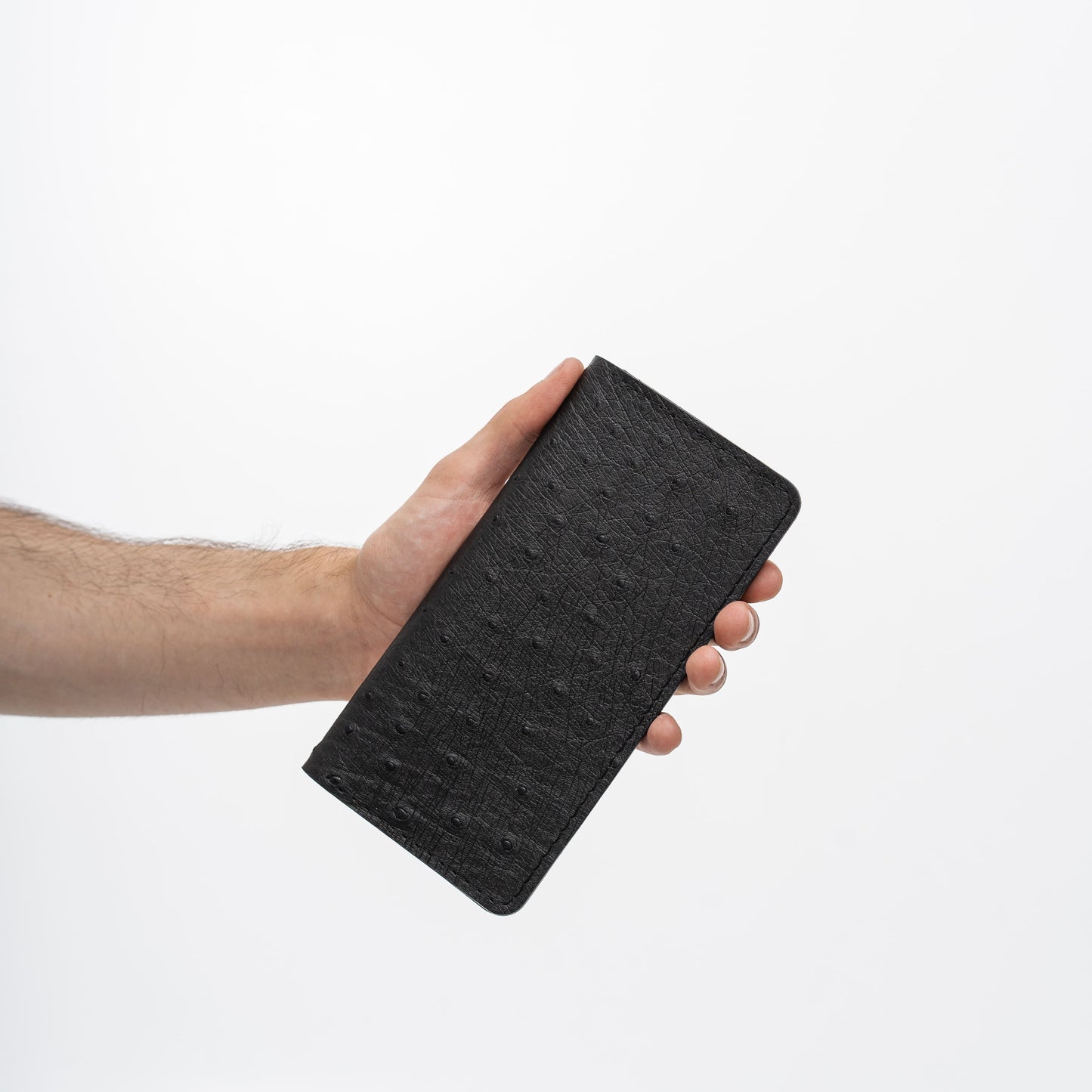 Black Ostrich Leather Wallet