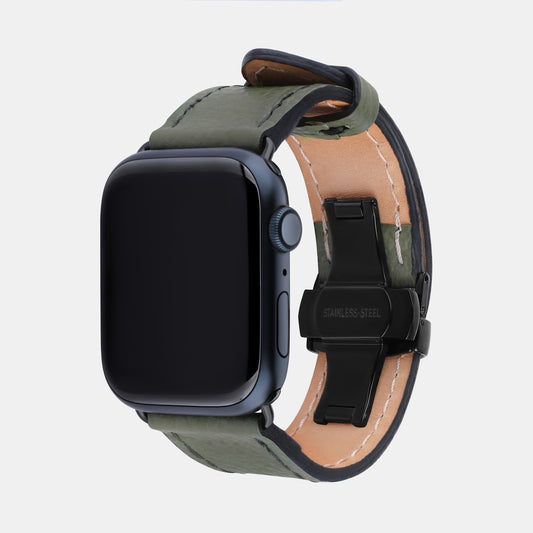 Ремінець Apple Watch із зеленої текстурованої телячої шкіри