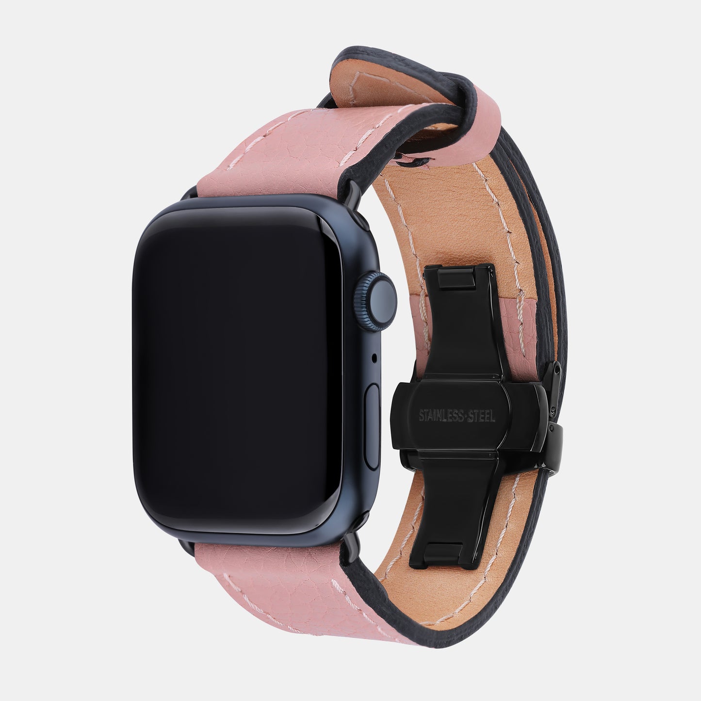 Pink Textured Calf Leather Apple Watch Strap