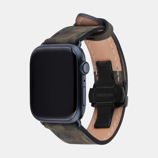 Camouflage Calf Leather Apple Watch Strap