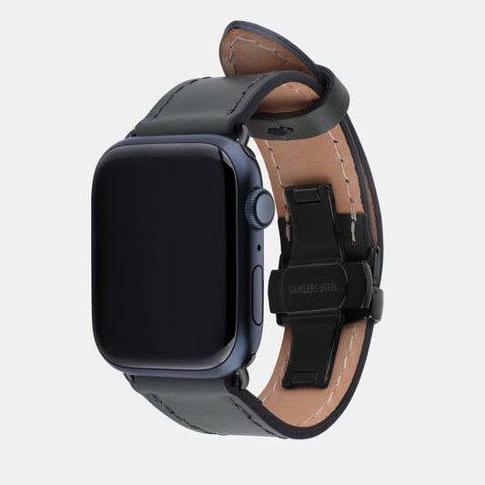 Темно-зелений ремінець Apple Watch із телячої шкіри