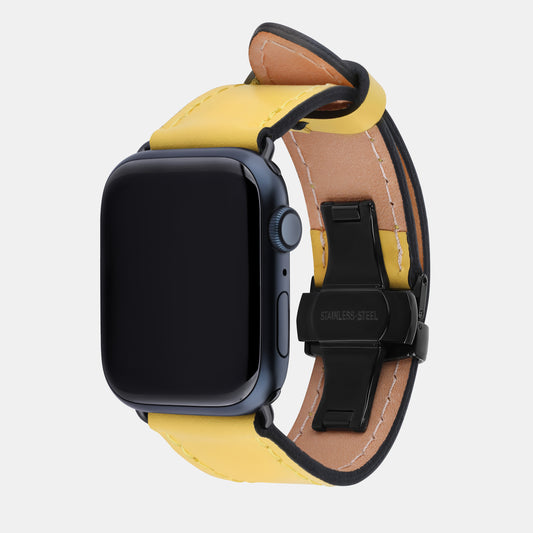 Ремінець Apple Watch з жовтої телячої шкіри