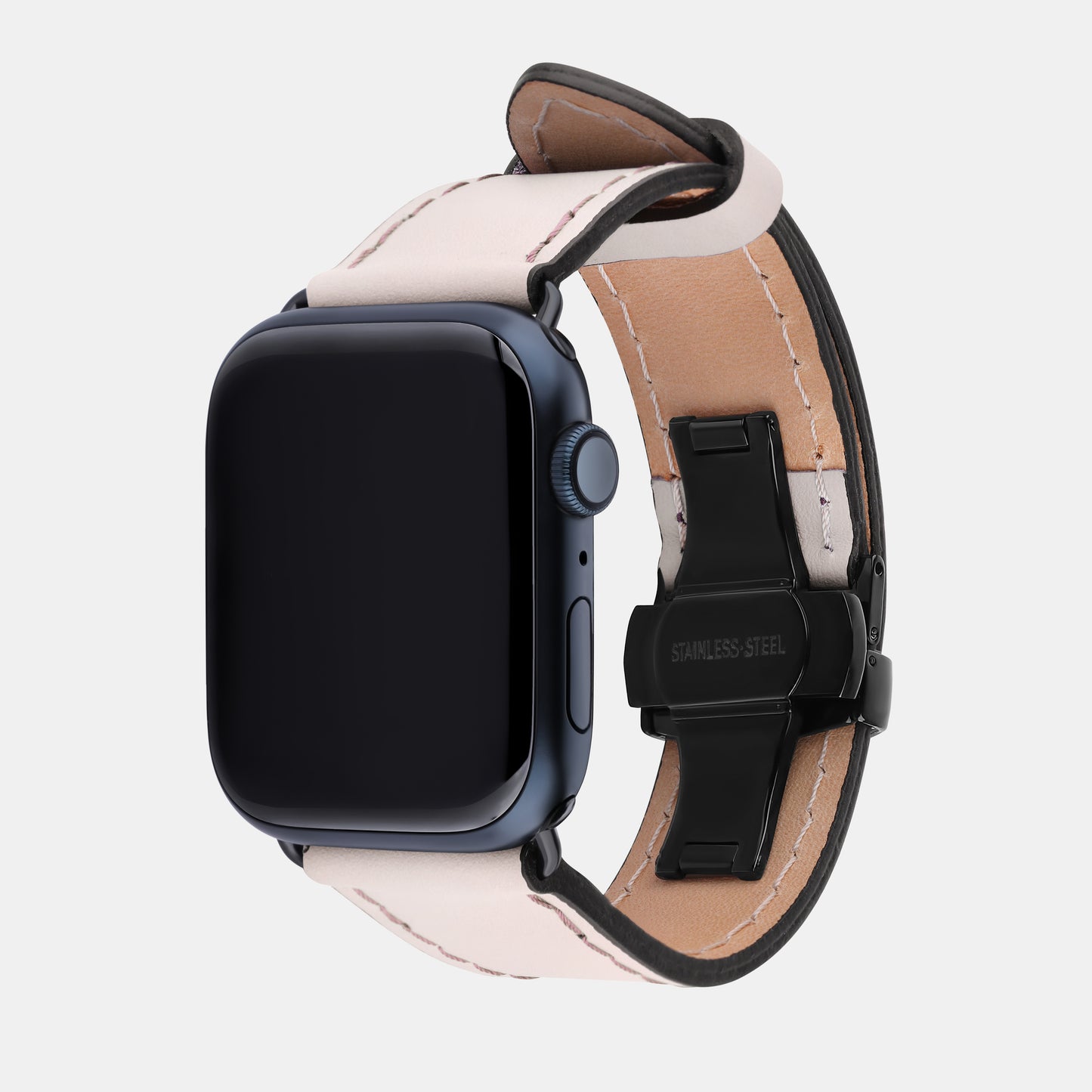 Beige Calf Leather Apple Watch Strap