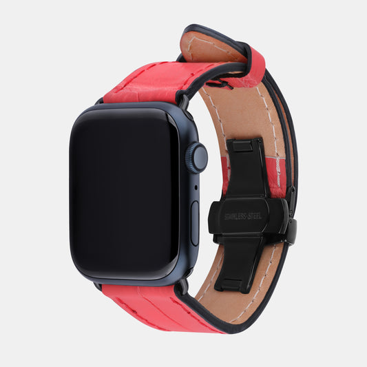 Ремінець Apple Watch зі шкіри червоного крокодила