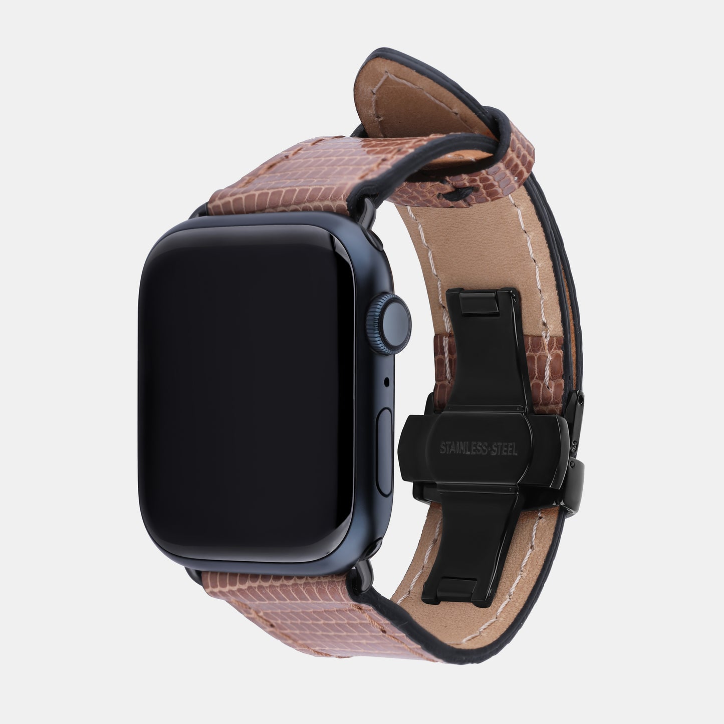 Beige Iguana Leather Apple Watch Strap