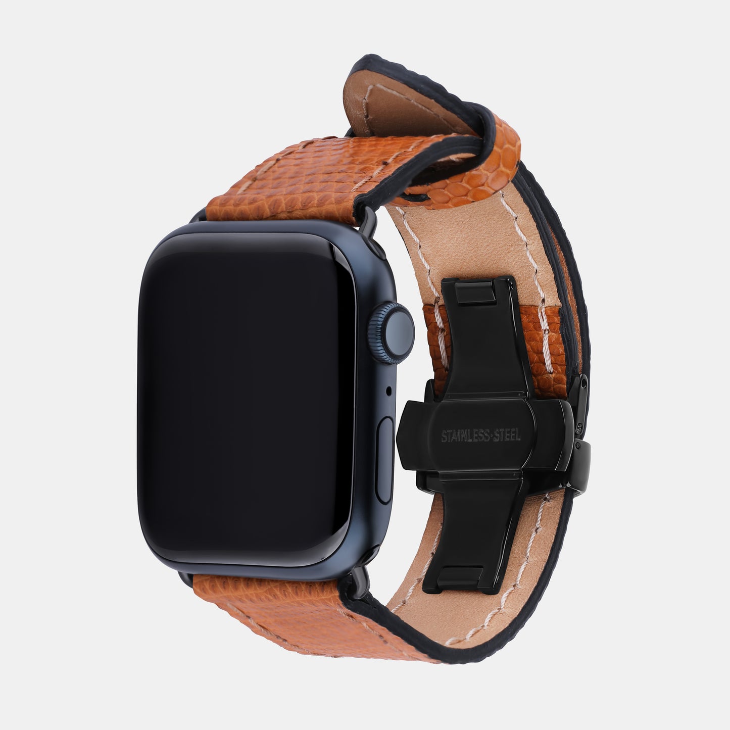 Ginger Iguana Leather Apple Watch Strap