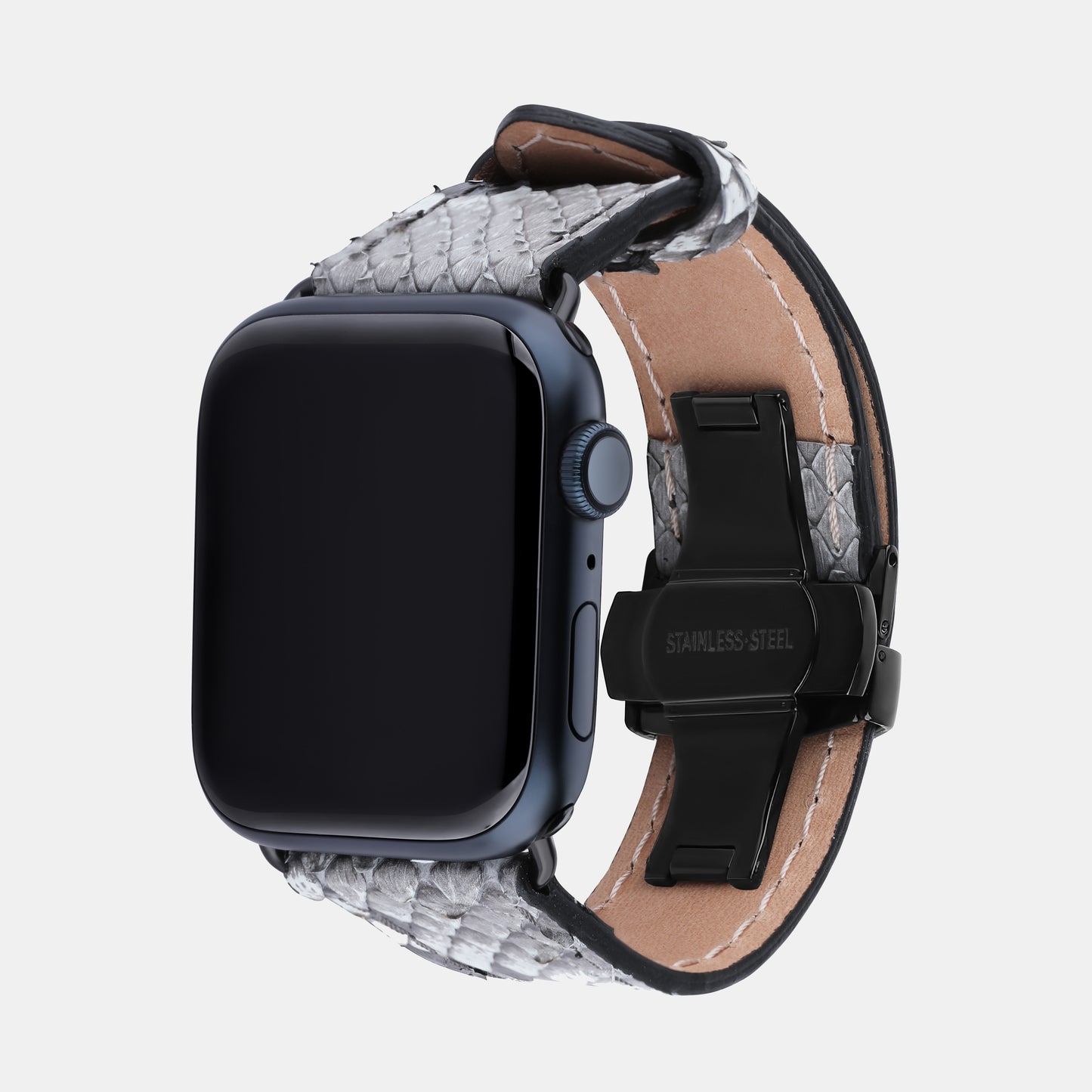 Marble Python Leather Apple Watch Strap