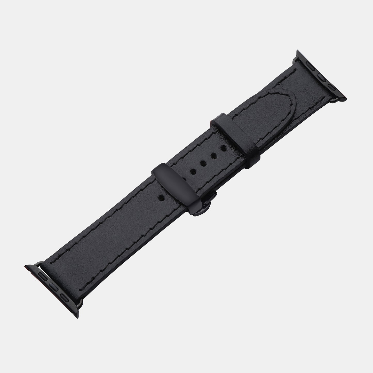 Black Calf Leather Apple Watch Strap