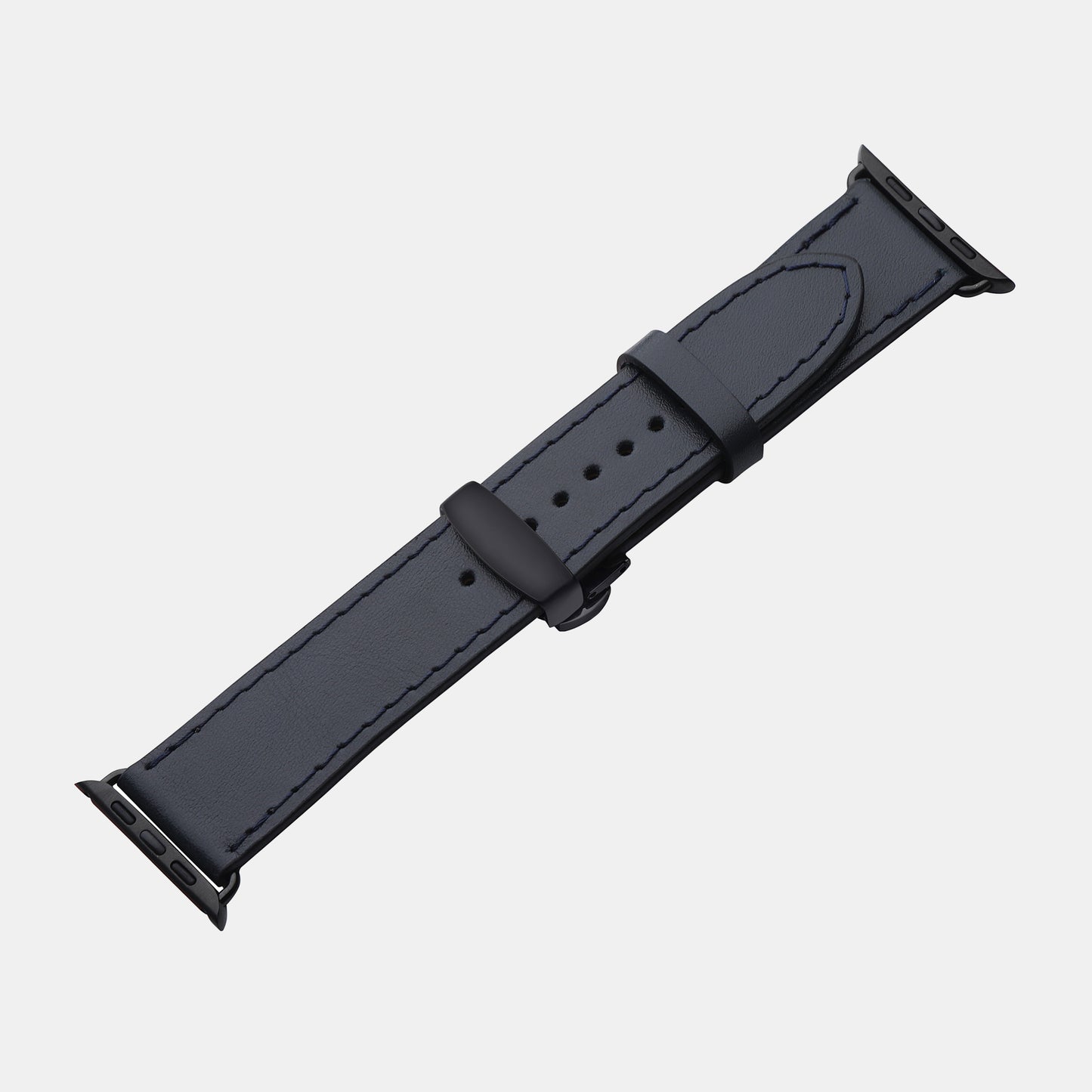 Navy Blue Calf Leather Apple Watch Strap