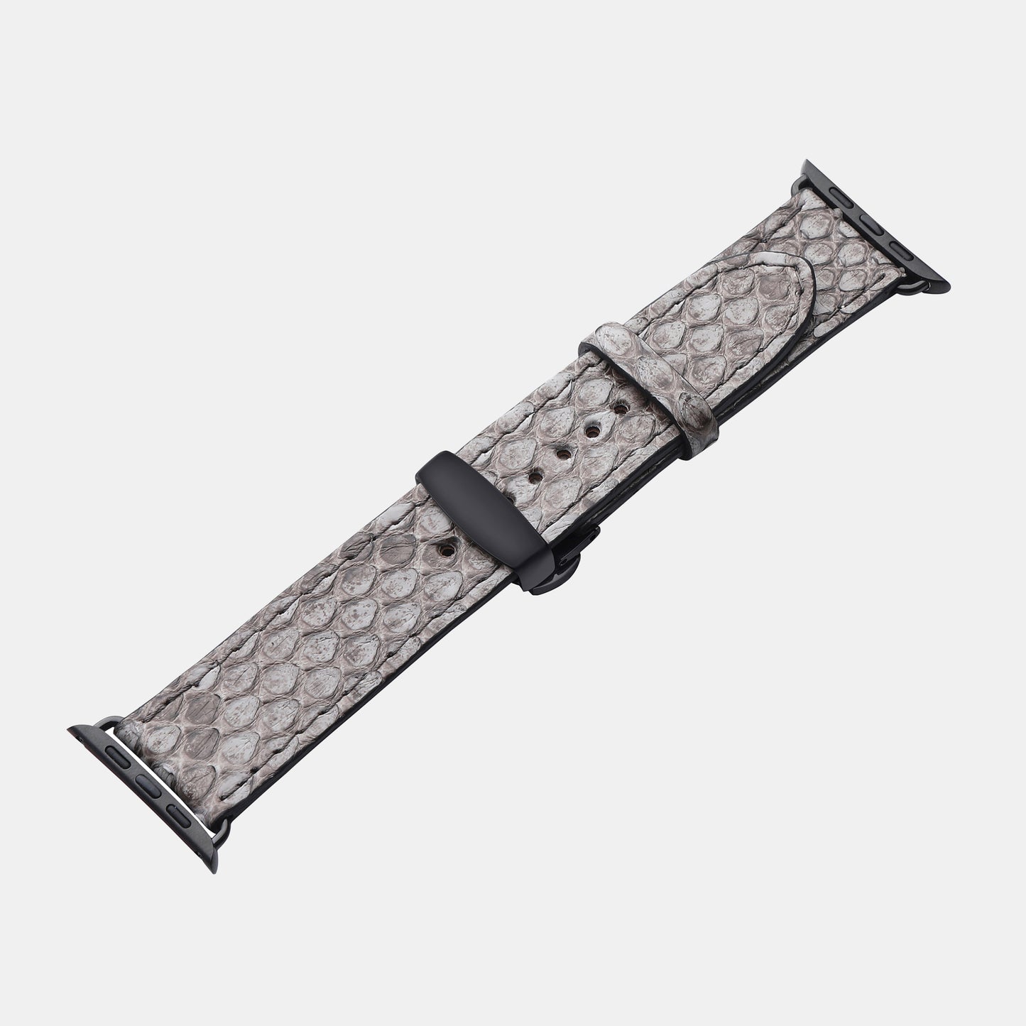 Grey Python Leather Apple Watch Strap