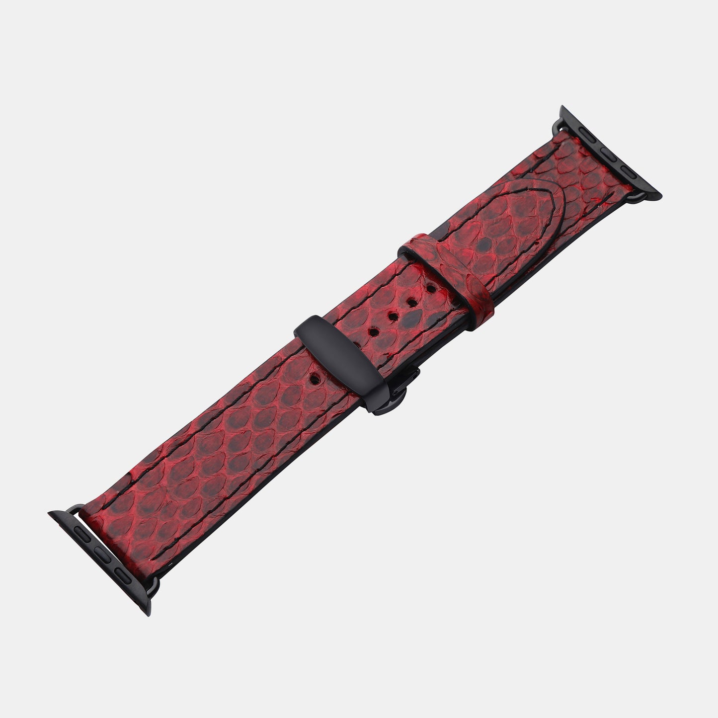 Red Python Leather Apple Watch Strap