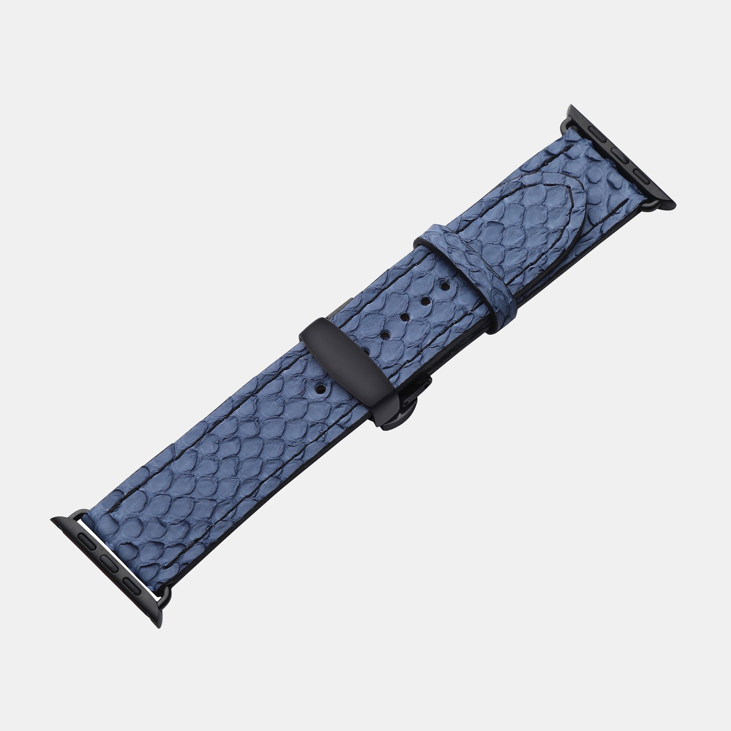 Light Blue Python Leather Apple Watch Strap