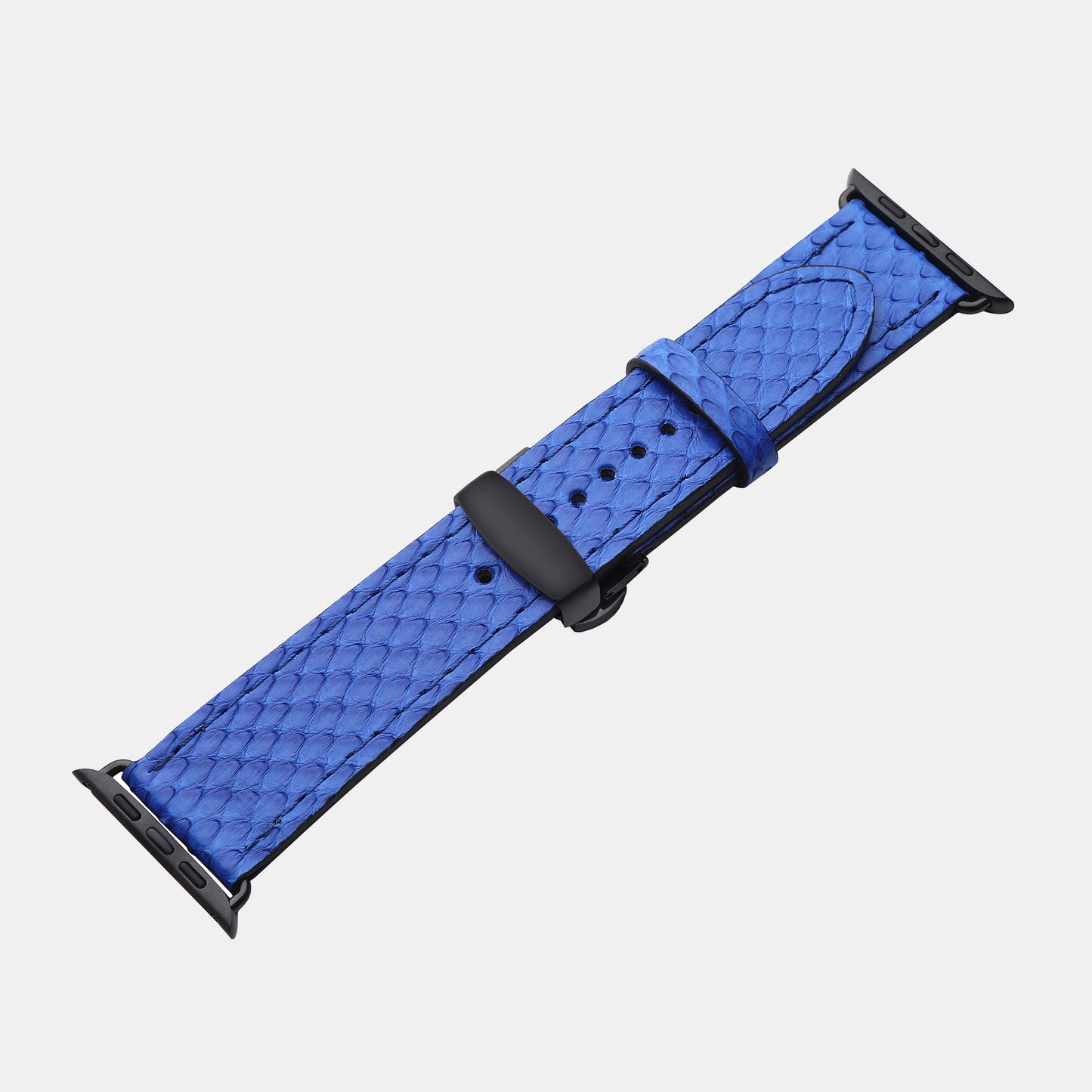 Blue Python Leather Apple Watch Strap