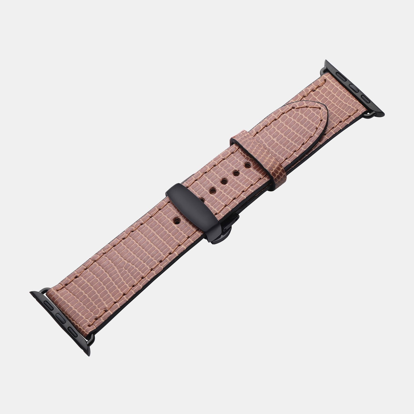 Beige Iguana Leather Apple Watch Strap