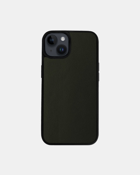 Dark Green Leather Sport Case for iPhone 14