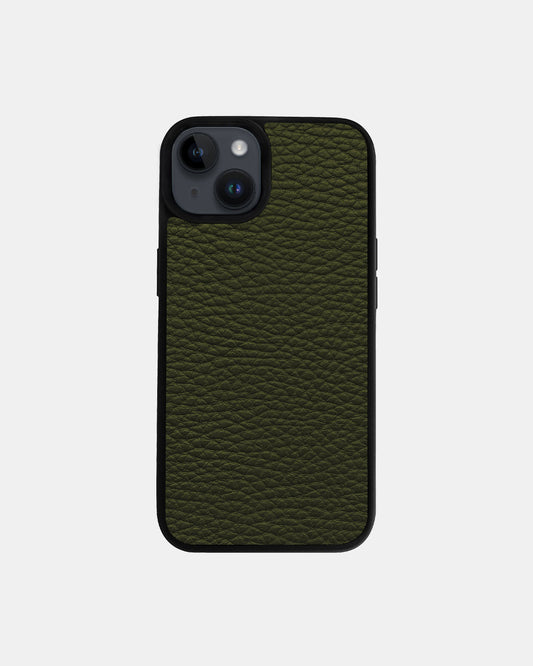 Green Leather Sport Case for iPhone 14