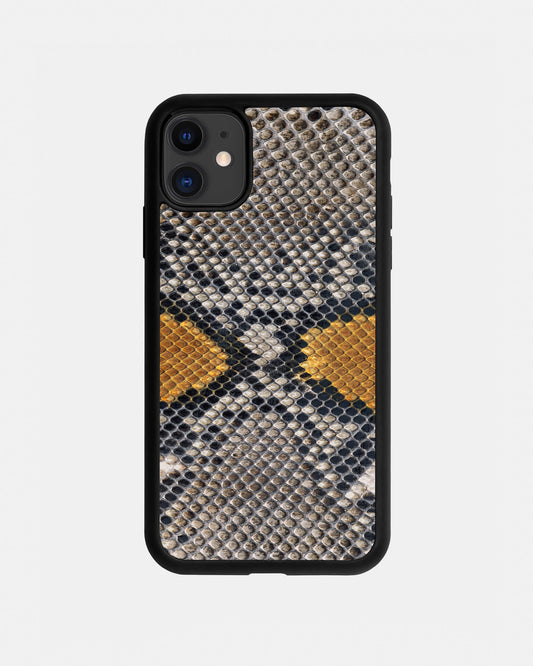 Gray-yellow Python Skin Sport Case for iPhone 11