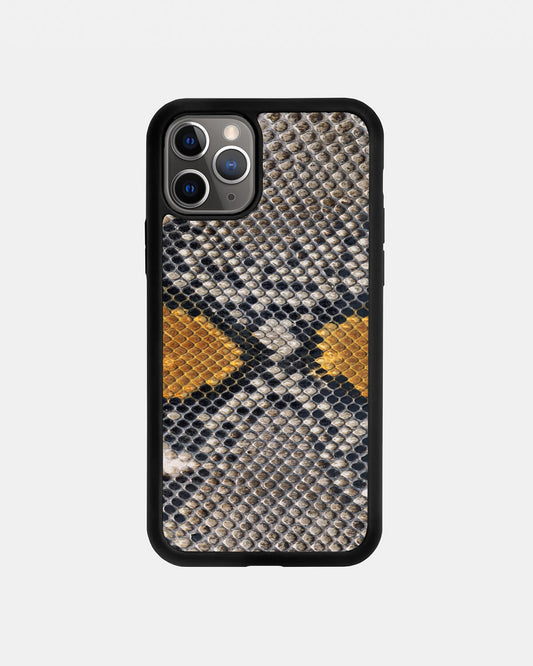 Gray-yellow Python Skin Sport Case for iPhone 11 Pro