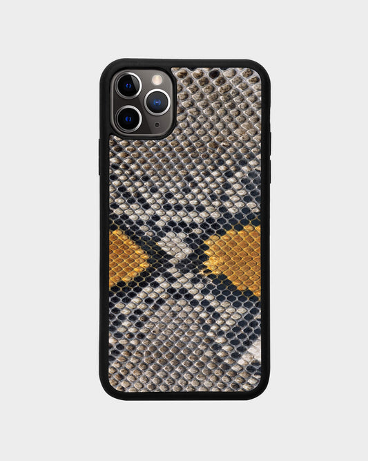 Gray-yellow Python Skin Sport Case for iPhone 11 Pro Max