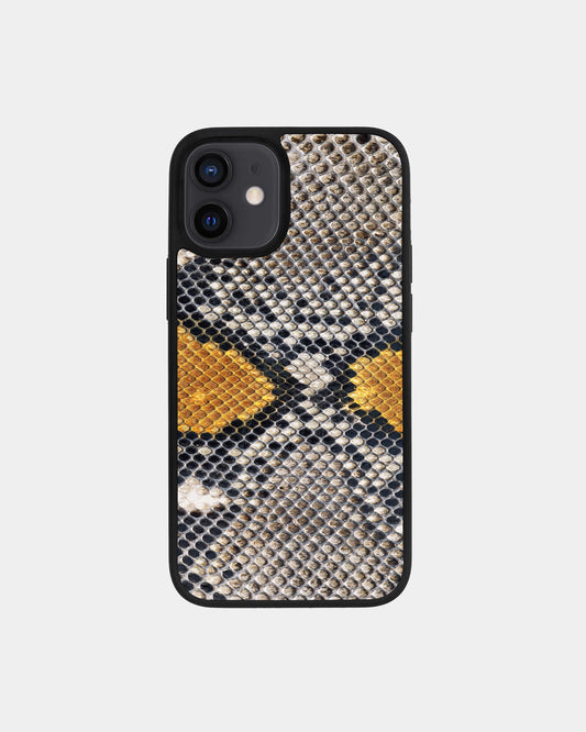 Gray-yellow Python Skin Sport Case for iPhone 12