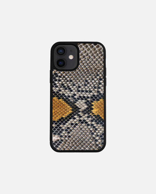 Gray-yellow Python Skin Sport Case for iPhone 12 Mini