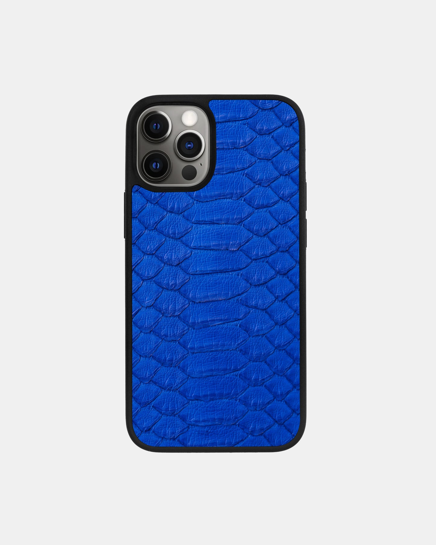 Blue Python Leather Sport Case for iPhone 12 Pro