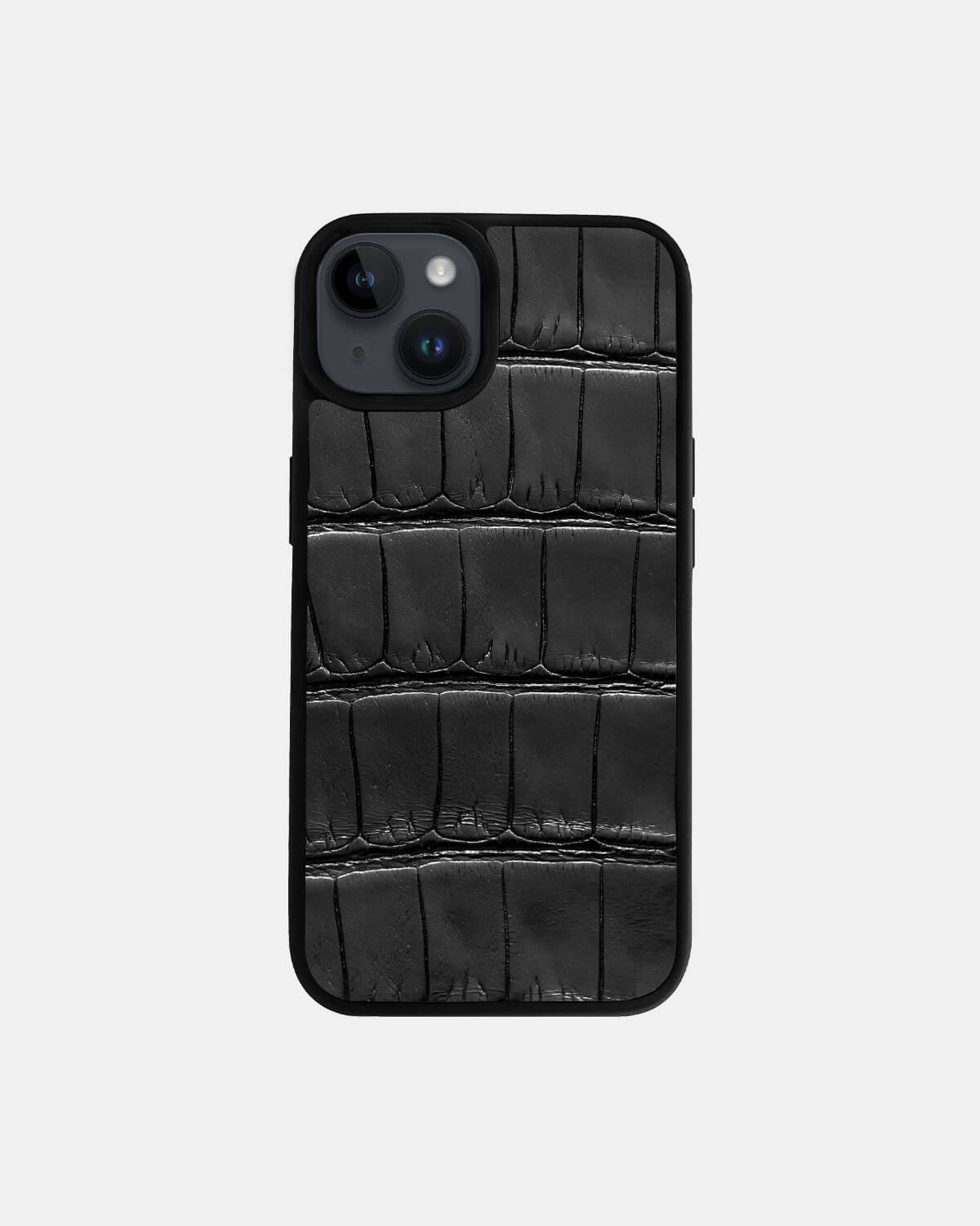 Black Crocodile Leather Sport Case for iPhone 14