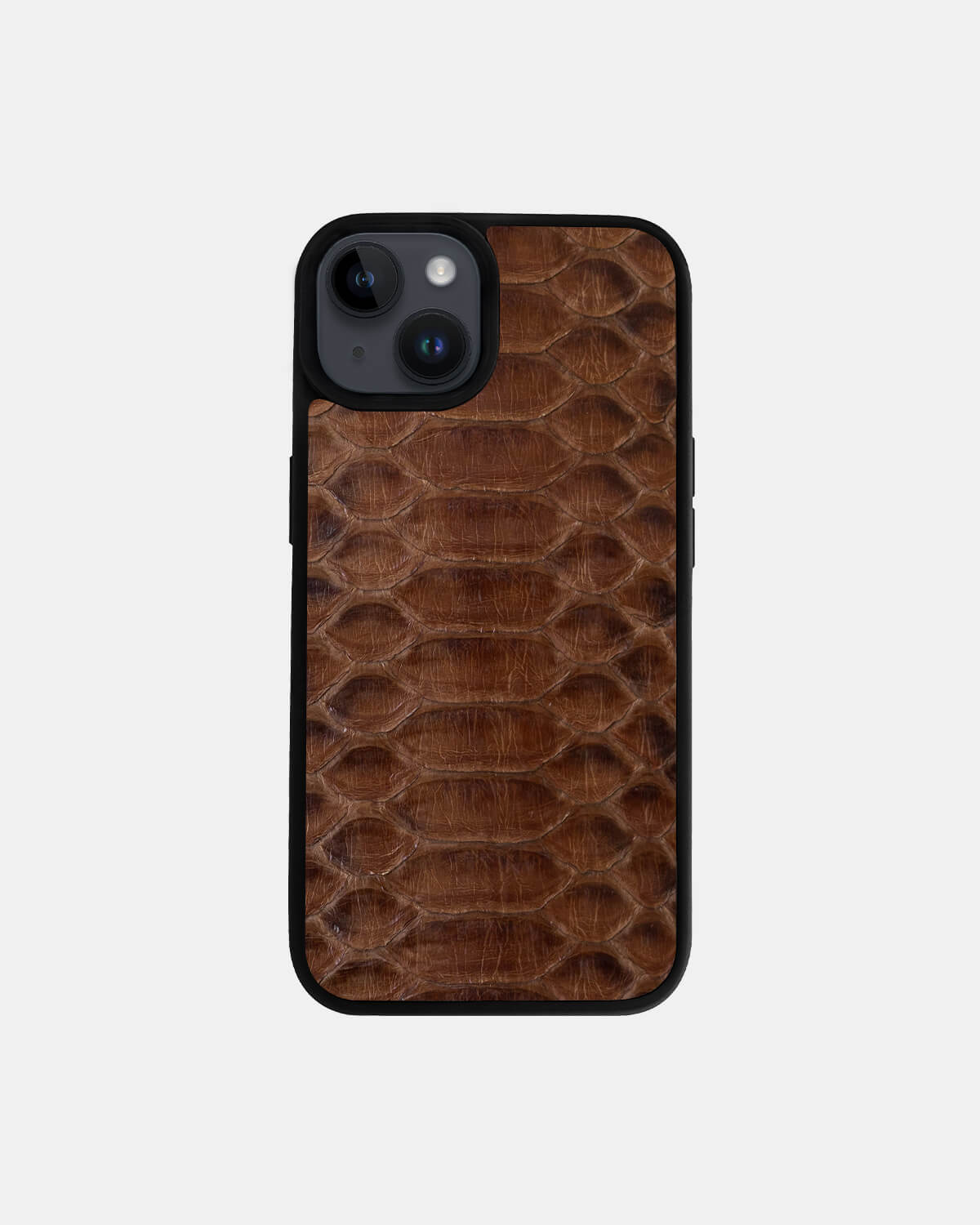 Brown Python Leather Sport Case for iPhone 14