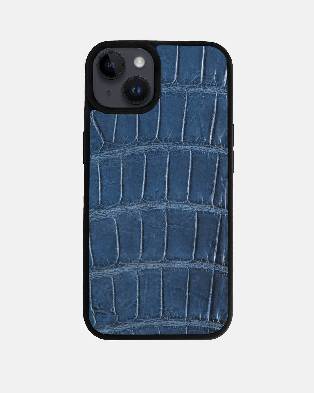 Dark blue Crocodile Leather Sport Case for iPhone 14 Plus